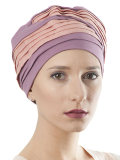 Doris Lin — Turban bicolore en lin et fibre de bambou, volume naturel pour un look estival
