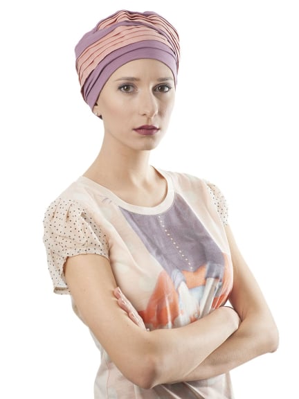 Doris Lin — Turban bicolore en lin et fibre de bambou, volume naturel pour un look estival