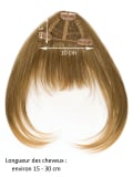 Pony 166 Long Echthaar : frange en cheveux naturels à clips, base 10×5 cm, longueur 15 à 30 cm, fini discret et naturel.