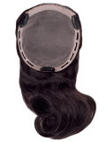 Volumateur Solution C Echthaar en cheveux naturels Remy 43 cm, base monofilament 19x18 cm avec 3 pinces pour un effet naturel