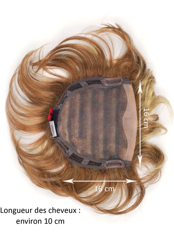 Volumateur Top Filler Perfection Mono en cheveux naturels Remy Hair 16x16 cm, fixation par pinces, effet densité naturel