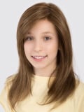 Perruque Sara Power Kids longue : tulle invisible soyeux, taille réglable 52-54 cm, look naturel (lightblonde/lightbrown).
