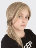 Perruque Sara Power Kids longue : tulle invisible soyeux, taille réglable 52-54 cm, look naturel (lightblonde/lightbrown).