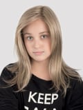 Perruque Sara Power Kids longue : tulle invisible soyeux, taille réglable 52-54 cm, look naturel (lightblonde/lightbrown).