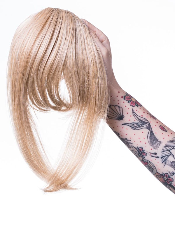 Frange adulte coupe rideau lisse Les Franjynes, fibre synthétique haut de gamme, maintien breveté discret sous turban