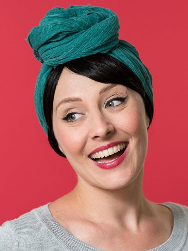 Frange adulte coupe rideau lisse Les Franjynes, fibre synthétique haut de gamme, maintien breveté discret sous turban