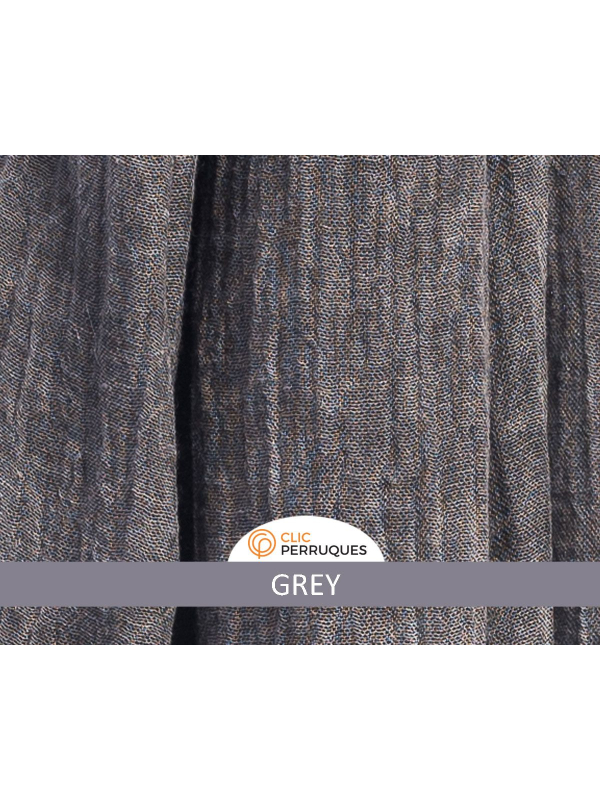 Madame Grey — foulard/turban gris foncé en coton gaze, à nouer de multiples façons