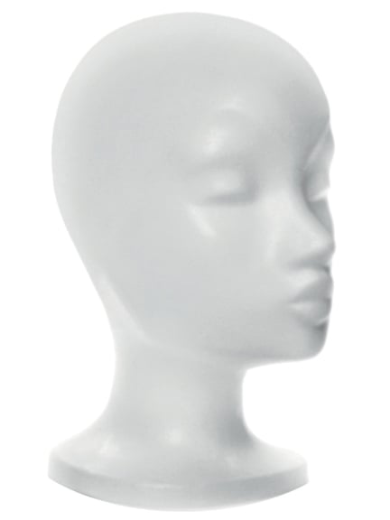 Fixez votre perruque sur la tête en polystyrène — support stable pour nettoyage et séchage
