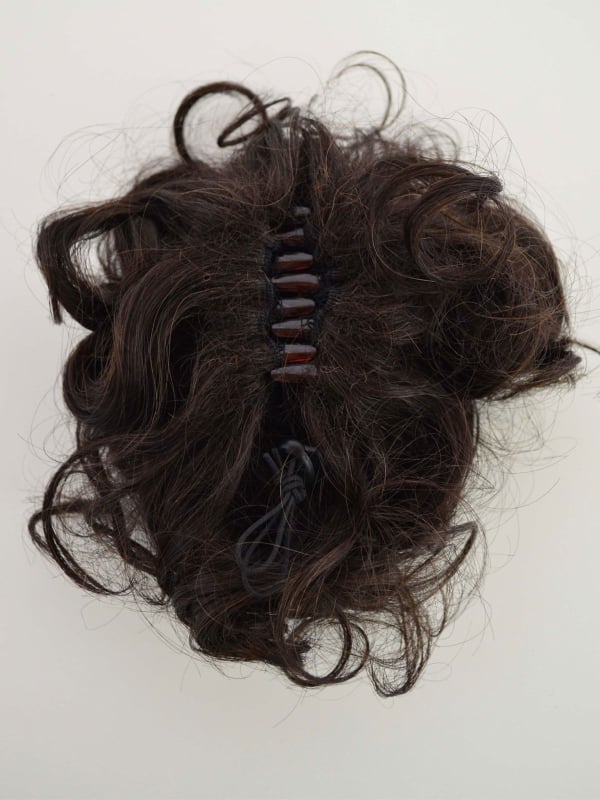 Chouchou chignon Pastis Gisela Mayer à pince crabe, fibre synthétique, volume maxi bun instantané