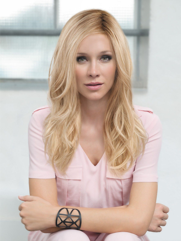 Perruque Arrow Mono Part longue bouclée, cheveux doux et soyeux, bordure invisible extra-longue pour un effet naturel
