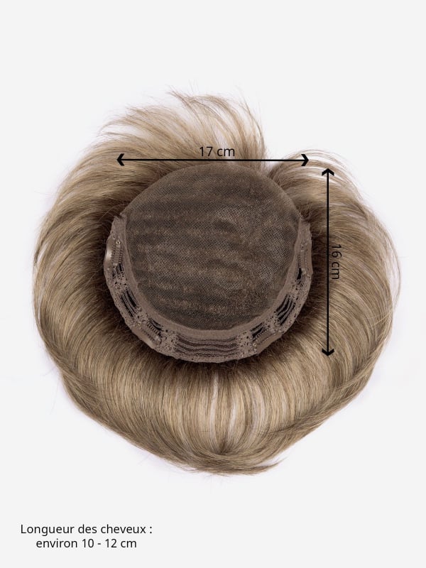 Volumateur Lace Top clip-in en fibre synthétique 17x16 cm, volume discret au sommet, effet rooted/mix