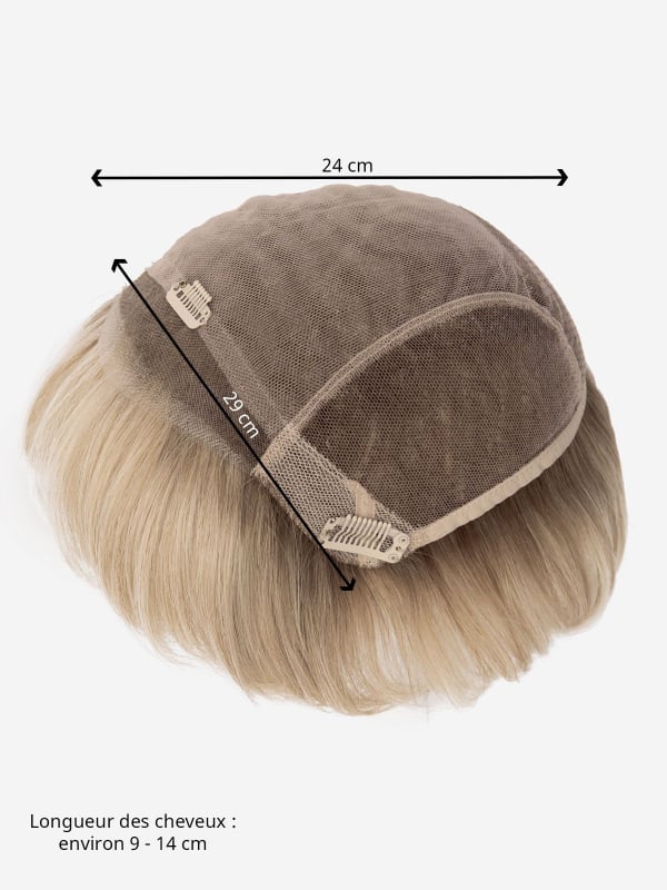 Volumateur Ideal Top Power en cheveux naturels Remy Hair avec tulle cinéma, effet cuir chevelu, coiffable et confortable