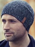Bonnet homme Greg gris profond en coton et laine, chaud, doux et confortable, style tendance pour l’hiver.