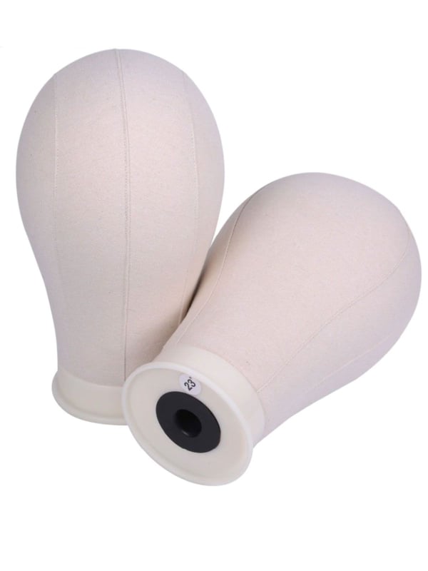 Tête à coiffer en toile 30,5 cm avec support réglable et 50 épingles en T pour perruque et volumateur