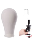 Tête à coiffer en toile 30,5 cm avec support réglable et 50 épingles en T pour perruque et volumateur
