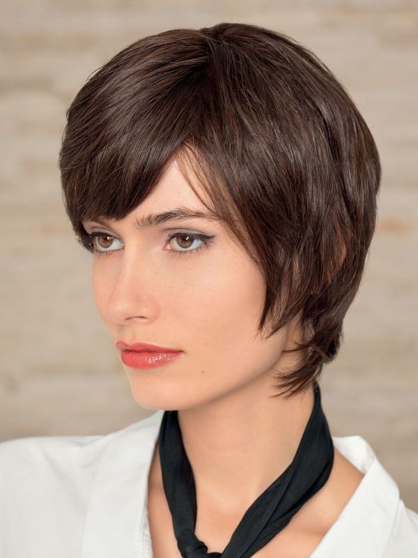 Perruque Firenze HH Gisela Mayer : coupe courte en cheveux naturels Remy Hair avec lace front invisible, confortable et modulabl