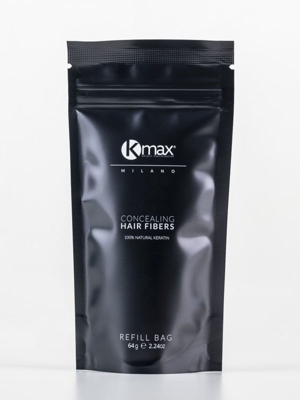 Recharge poudre densifiante K-Max 64g 100% naturelle, 9 couleurs, compatible flacons toutes marques