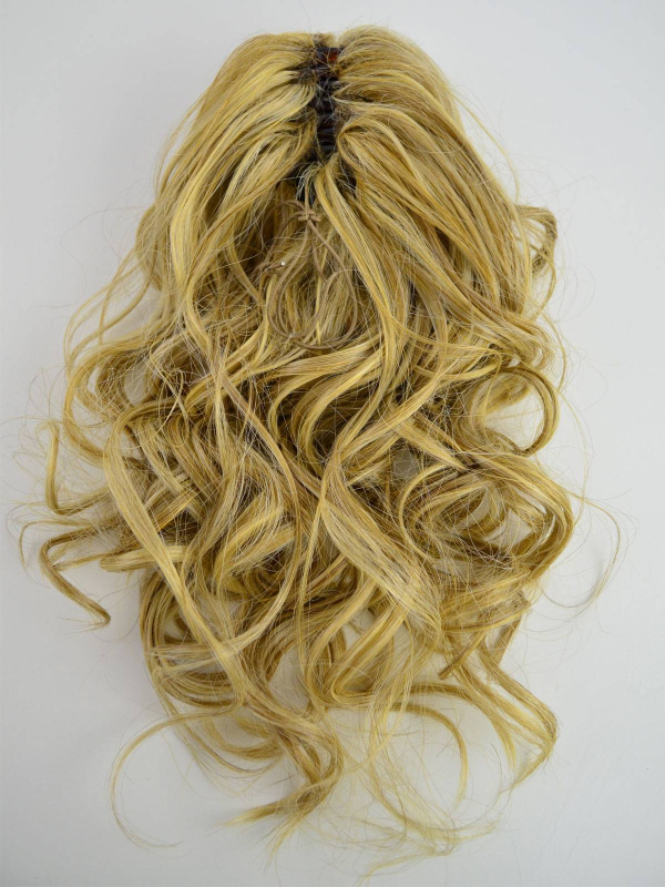 Extension queue de cheval bouclée Cool Clip Gisela Mayer 38 cm, pince crabe, coloris Popcorn Blond (photo)