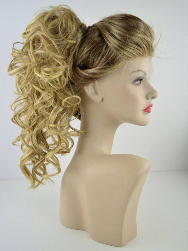 Extension queue de cheval bouclée Cool Clip Gisela Mayer 38 cm, pince crabe, coloris Popcorn Blond (photo)