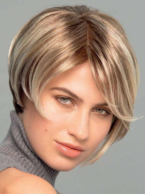 Vicky Extra Mono Lace — carré plongeant court, mèche stylée, finition naturelle