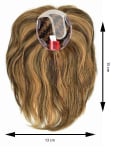 Volumateur New Integration HH en cheveux naturels, monofilament transparent, 13x15 cm, longueur 35–40 cm
