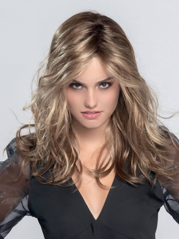 Perruque Arrow Mono Part longue bouclée, cheveux doux et soyeux, bordure invisible extra-longue pour un effet naturel