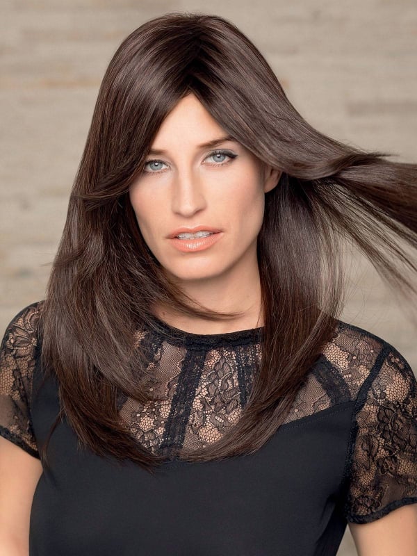 Perruque médicale Gisela Mayer New Jennifer Echthaar : cheveux naturels 100% Remy Hair, 55 cm, tulle cinéma frontal, rendu discr
