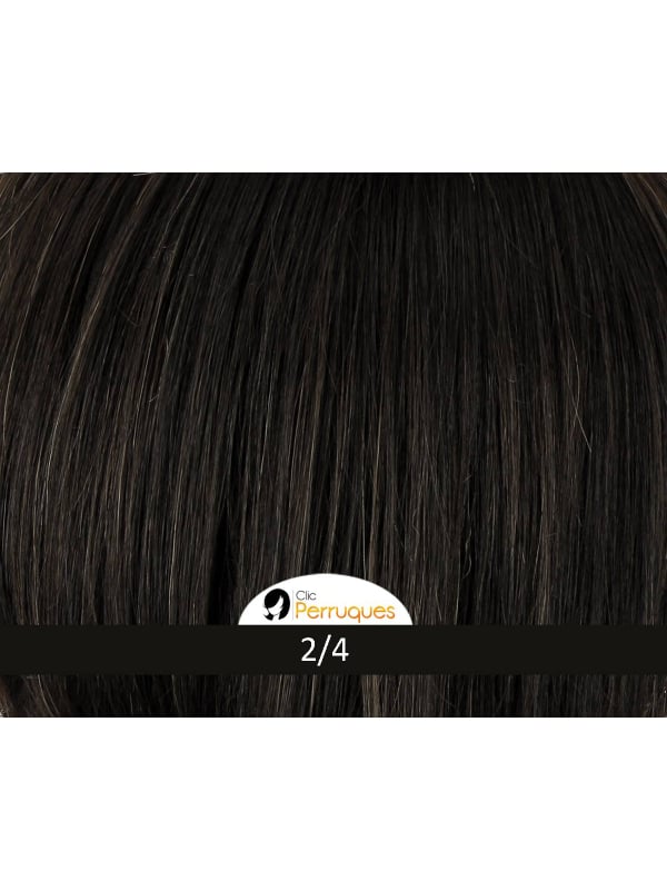 Perruque Vision Midnight Gisela Mayer : longue chevelure bouclée avec frange droite, look féminin et naturel