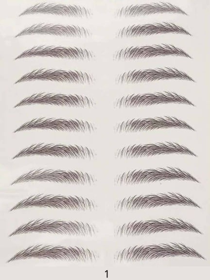 Tatouages sourcils poudrés auto-collants — pose facile pour un regard dense et naturel