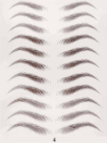Tatouages sourcils bruns auto-collants effet poudré : rendu naturel, waterproof, application rapide et retrait facile.