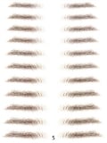 Tatouages sourcils bruns auto-collants effet poudré : rendu naturel, waterproof, application rapide et retrait facile.