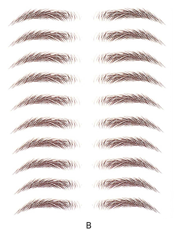 Tatouages sourcils bruns auto-collants effet poil à poil : rendu naturel, waterproof, pose rapide et retrait doux