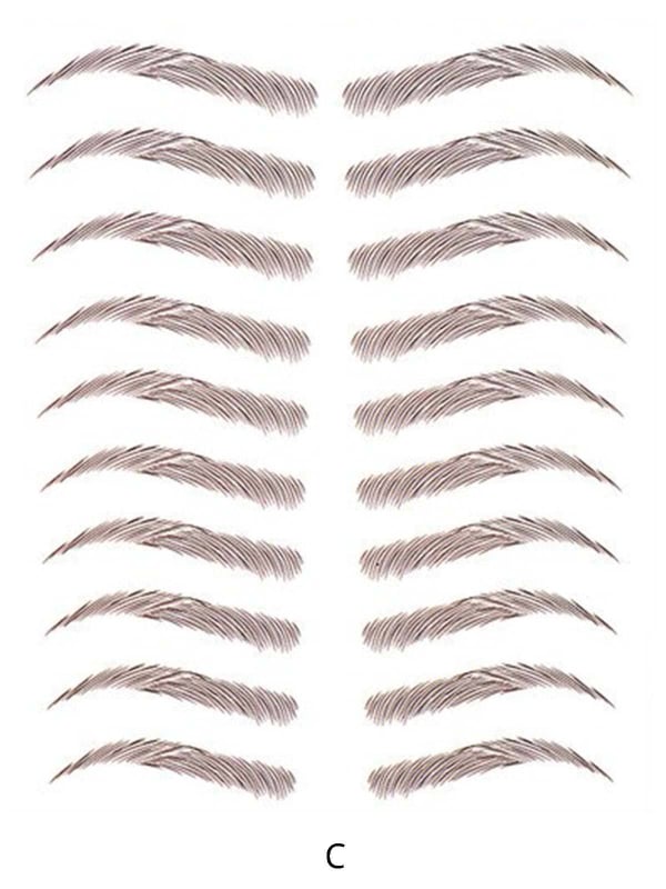 Tatouages sourcils bruns auto-collants effet poil à poil : rendu naturel, waterproof, pose rapide et retrait doux