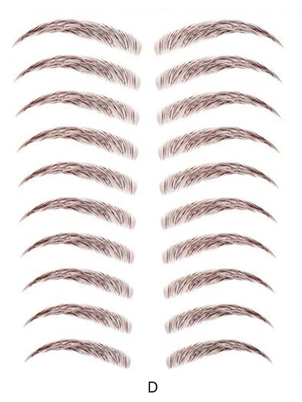 Tatouages sourcils bruns auto-collants effet poil à poil : rendu naturel, waterproof, pose rapide et retrait doux