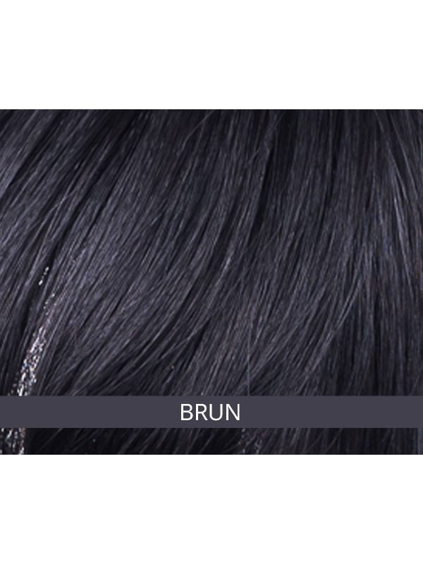 Frange adulte coupe rideau lisse Les Franjynes, fibre synthétique haut de gamme, maintien breveté discret sous turban