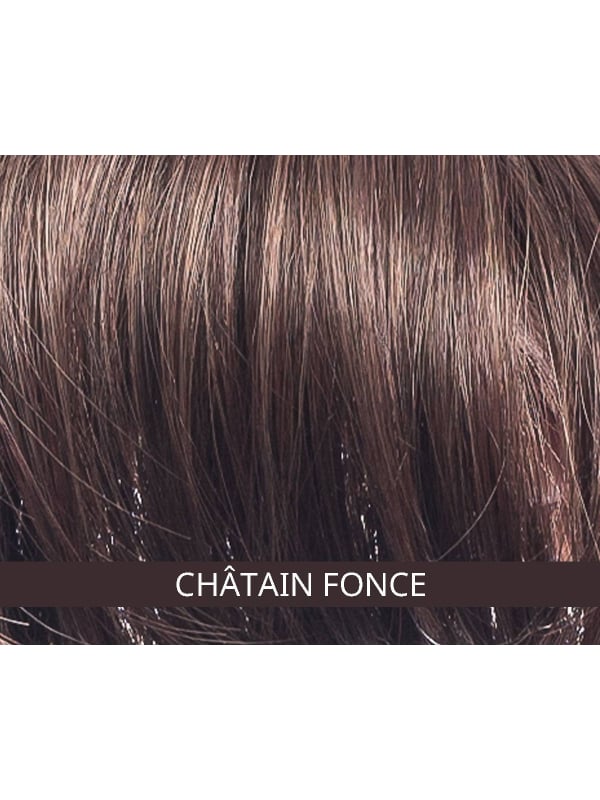 Frange bouclée adulte en fibre synthétique à glisser sous turban ou foulard, avec maintien breveté adapté à l’alopécie.