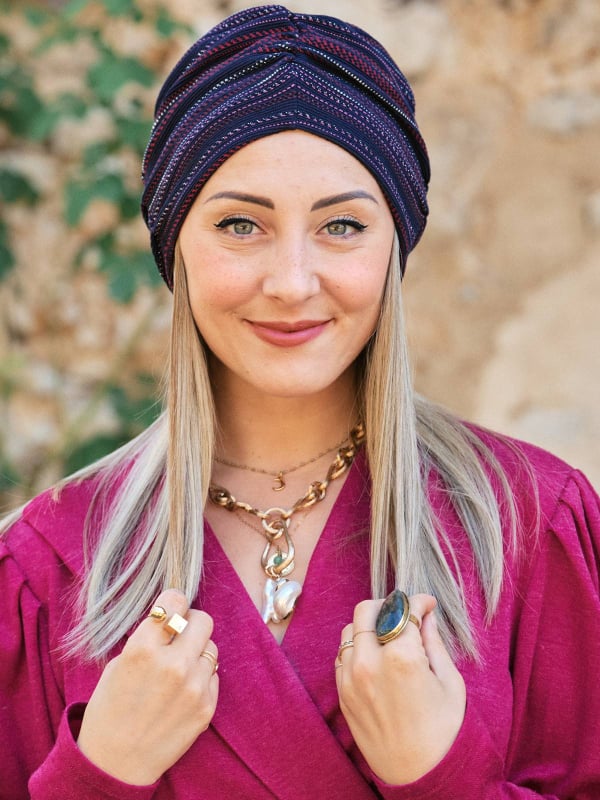Bonnet Fébibi Notte bleu rayé rouge et blanc — confort et style