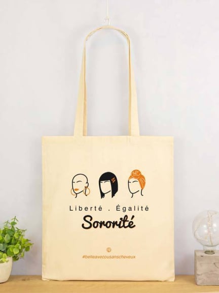 Tote Bag Liberté Egalité Sororité — sac fourre-tout 100% coton, 38x42 cm