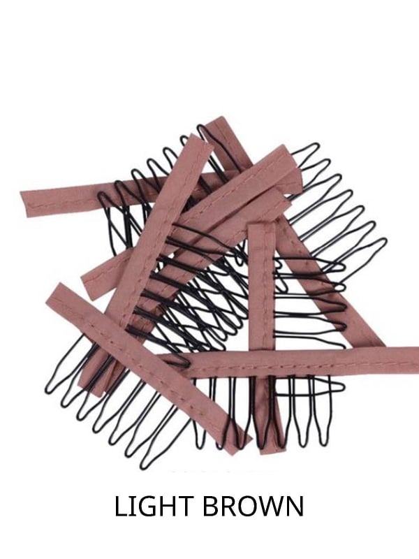 Peignes à coudre x4 pour perruque ou volumateur : dents antiglisse, fixation confortable, plusieurs couleurs assorties au bonnet