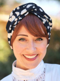 Bonnet Cross Pepita bleu marine à nuages blancs – Les Franjynes