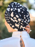 Bonnet Cross Pepita bleu marine à nuages blancs – Les Franjynes