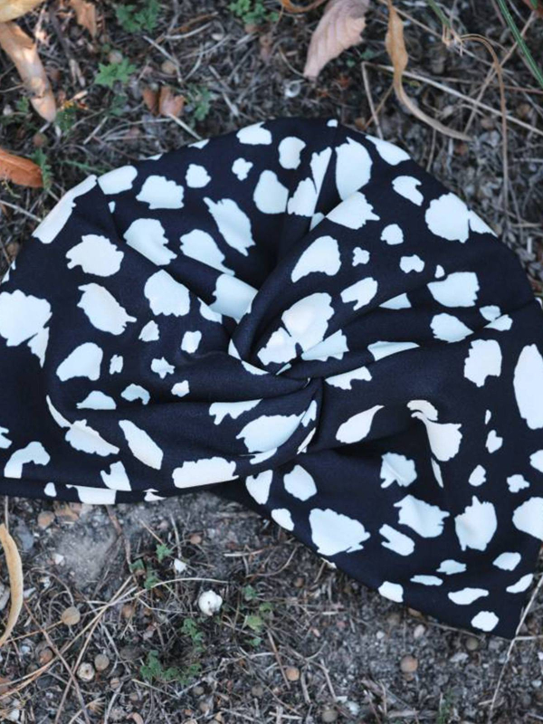 Bonnet Cross Pepita bleu marine à nuages blancs – Les Franjynes