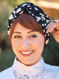 Bonnet Cross Pepita bleu marine à nuages blancs – Les Franjynes