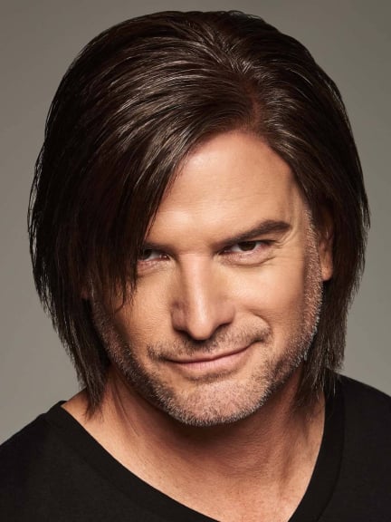 Duo Sport Deluxe — perruque homme mi-longue, bordure invisible, 60% cheveux naturels