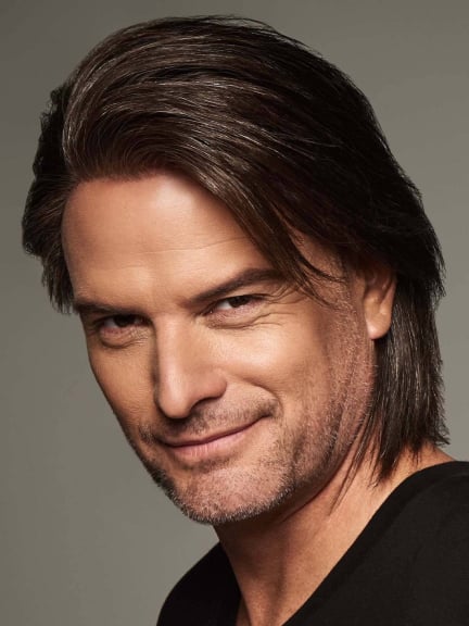 Duo Sport Deluxe — perruque homme mi-longue, bordure invisible, 60% cheveux naturels