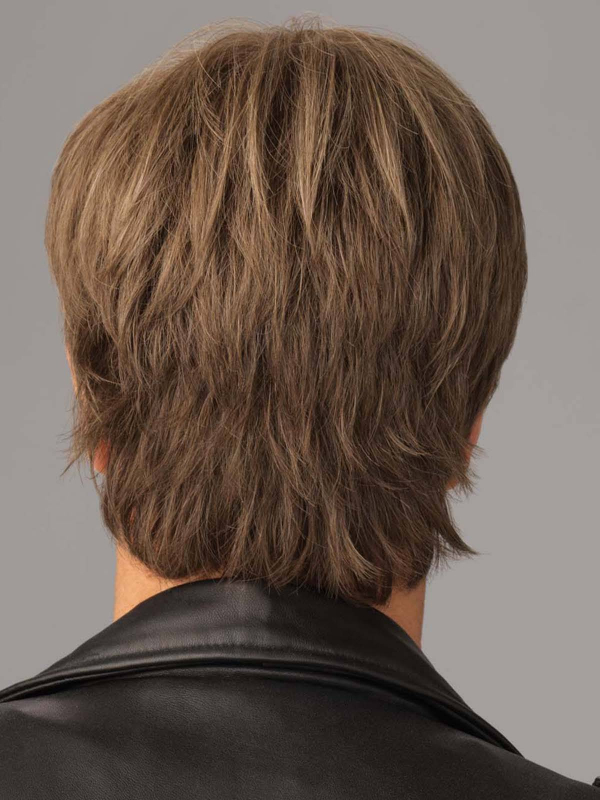 Barbers Cut Lace Gisela Mayer : perruque homme dégradée avec tulle invisible, mèche avant longue et volume naturel.