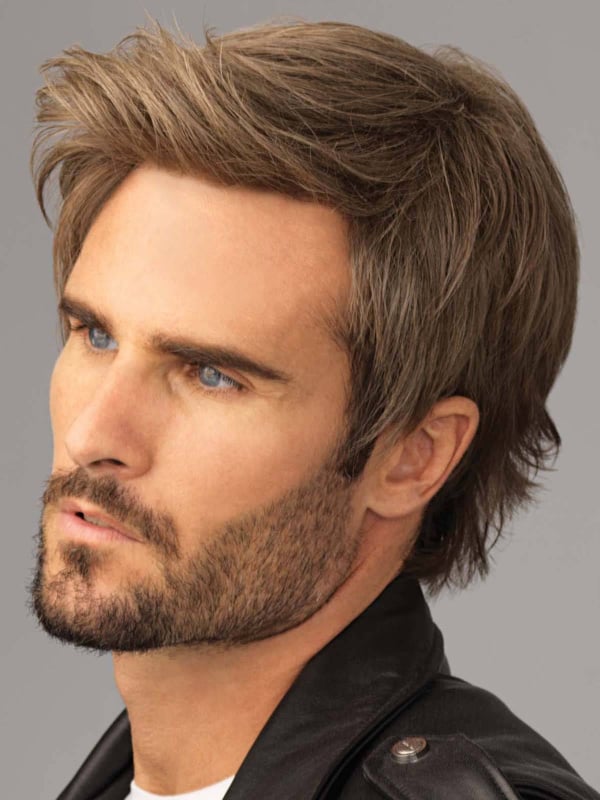 Barbers Cut Lace Gisela Mayer : perruque homme dégradée avec tulle invisible, mèche avant longue et volume naturel.