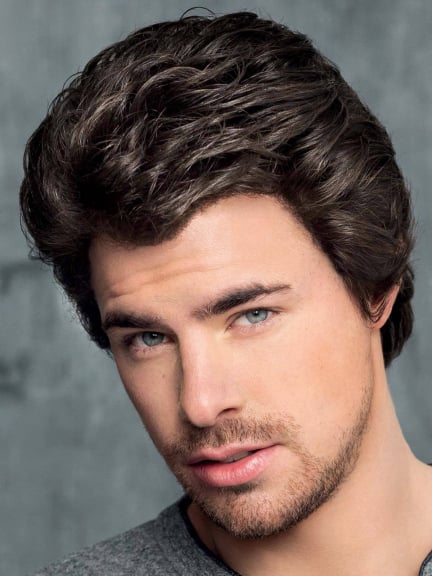 High End George — perruque homme, volume naturel et tulle cinéma — coloris 6MS, bonnet env. 57 cm