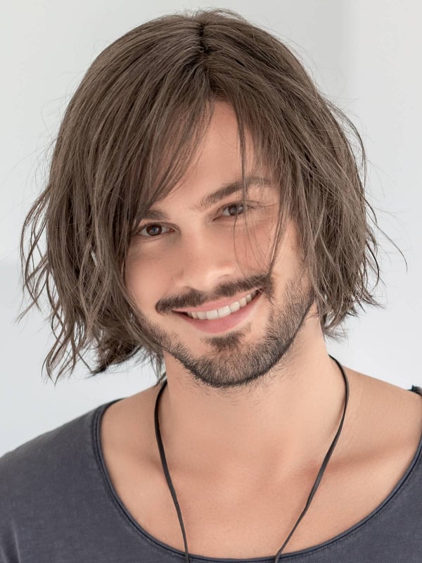 Perruque homme Brian Ellen Wille mi-longue en fibre synthétique thermorésistante, style tendance et naturel