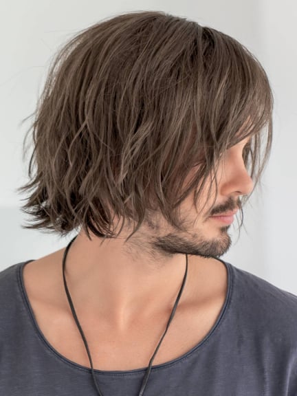 Perruque Brian Ellen Wille — coupe mi-longue, fibre synthétique résistante à la chaleur